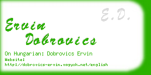 ervin dobrovics business card